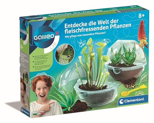 Clementoni Galileo Lab Entdecke die Welt der fleischfressenden Pflanzen - Experimentierkasten mit Samen & Gewächshäusern, für Kinder ab 8 Jahren - 59346 von Clementoni