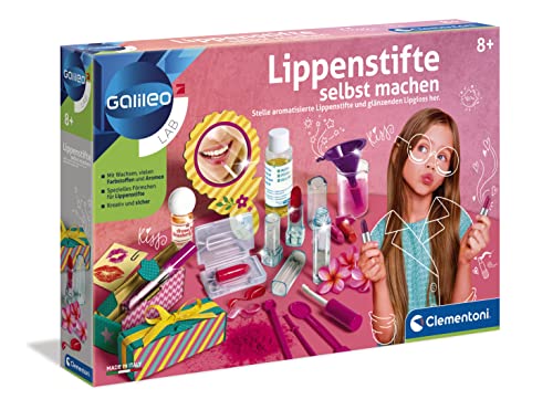 Clementoni Galileo Lab – Lippenstifte selbst Machen, Experimentierkasten für Beauty-Fans, duftende Lippenpflegeprodukte, Spielzeug für Kinder ab 8 Jahren 59117 von Clementoni