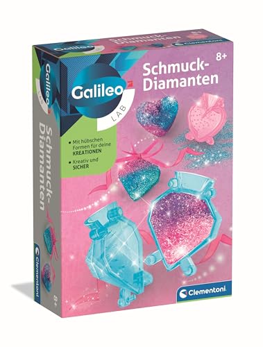 Clementoni Galileo Lab Schmuck-Diamanten - Magische Juwelen & Anhänger selbst herstellen - Schmuck Bastelset mit Gussformen & Farbstaub - Glitzer-Schmuck-Set ab 7 Jahren 59443 von Clementoni