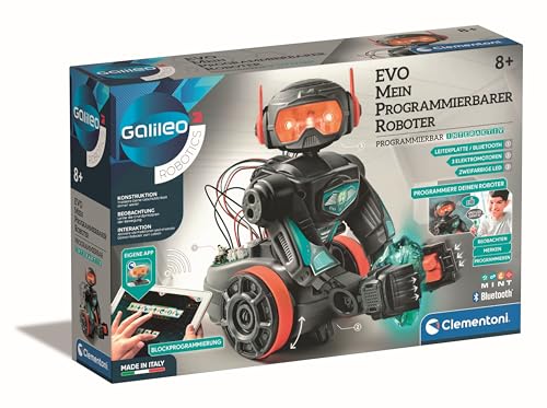 Clementoni Galileo Robotics EVO Roboter - Programmierbarer Spielzeug-Roboter, Bausatz mit 50 Teilen für Kinder ab 8 Jahren - Elektronik & Robotik, 59347 von Clementoni