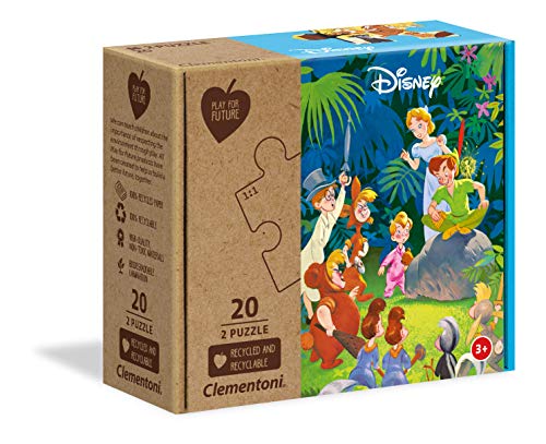 Clementoni 24774 Play for Future Dschungel-Buch + Peter Pan – Puzzle 2 x 20 Teile ab 3 Jahren, 2 Kinderpuzzle aus recyceltem & recycelbarem Material, Denkspiel für Kinder Clementoni 24774 Play for Future Dschungel-Buch + Peter Pan – Puzzle 2 x 20 Teile ab 3 Jahren, 2 Kinderpuzzle aus recyceltem & recycelbarem Material, Denkspiel für Kinder von Clementoni