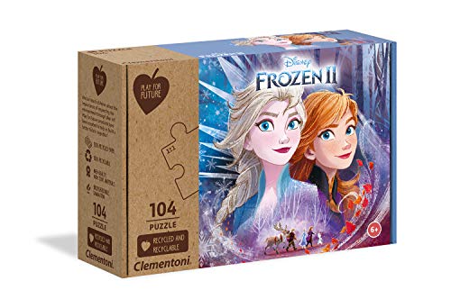 Clementoni 27154 Play for Future Frozen 2 – Puzzle 104 Teile ab 6 Jahren, Kinderpuzzle aus recyceltem & recycelbarem Material, Denkspiel für Kinder von Clementoni