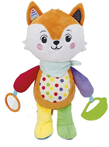 Clementoni - Happy Fox-Plüsch Neugeborene, Spielzeug für Kinder 0-36 Monate-100% Waschbar, Mehrfarbig, 17792 von Clementoni