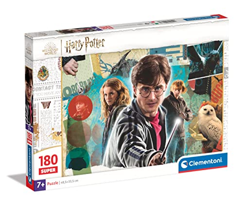 Clementoni 29068 Supercolor Harry Potter-Puzzle 180 Teile Ab 7 Jahren, Buntes Kinderpuzzle Mit Besonderer Leuchtkraft & Farbintensität, Geschicklichkeitsspiel Für Kinder von Clementoni