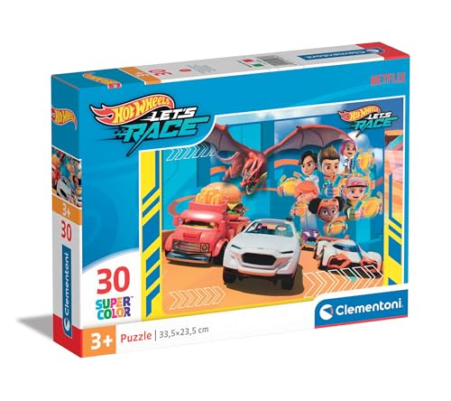 Clementoni Hotwheels Kinder Puzzle 30 Teile - Auto Puzzle 33,5 x 23,5 cm für Kinder ab 3 Jahre - Geschicklichkeitsspiel von Clementoni 20284 von Clementoni