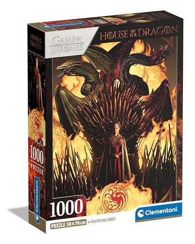Clementoni House of The Dragon Puzzle - Puzzle 1000 Teile Erwachsene - Puzzle Erwachsene in 70 x 50 cm - Game of Thrones Puzzle von Clementoni 39904 Clementoni House of The Dragon Puzzle - Puzzle 1000 Teile Erwachsene - Puzzle Erwachsene in 70 x 50 cm - Game of Thrones Puzzle von Clementoni 39904 von Clementoni