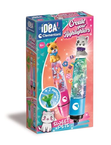 Clementoni Idea – Create Your Highlighters: Sweet Pets – Labor für personalisierte Textmarker, Kreativ-Set für Kinder ab 6 Jahren, mit 3 personalisierbaren Textmarkern mit Zubehör, 18875 Clementoni Idea – Create Your Highlighters: Sweet Pets – Labor für personalisierte Textmarker, Kreativ-Set für Kinder ab 6 Jahren, mit 3 personalisierbaren Textmarkern mit Zubehör, 18875 von Clementoni