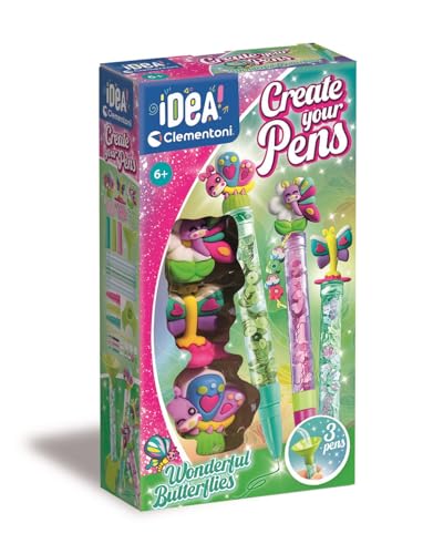 Clementoni Idea – Create Your Pens: Wonderful Butterflies, personalisiertes Stiftlabor, Kreativ-Set für Kinder ab 6 Jahren, mit 3 personalisierbaren Stiften mit Tinte und Zubehör, 18873 Clementoni Idea – Create Your Pens: Wonderful Butterflies, personalisiertes Stiftlabor, Kreativ-Set für Kinder ab 6 Jahren, mit 3 personalisierbaren Stiften mit Tinte und Zubehör, 18873 von Clementoni