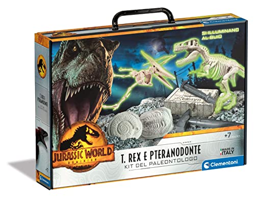 Clementoni Jurassic World 3 Dominion-T-Rex und Pteranodonti-Dinosaurier, Set zum Entwirren und Zusammenbau, Wissenschaftliches Spiel 7 Jahre (italienische Version), Made in Italy, Mehrfarbig, 19306 von Clementoni