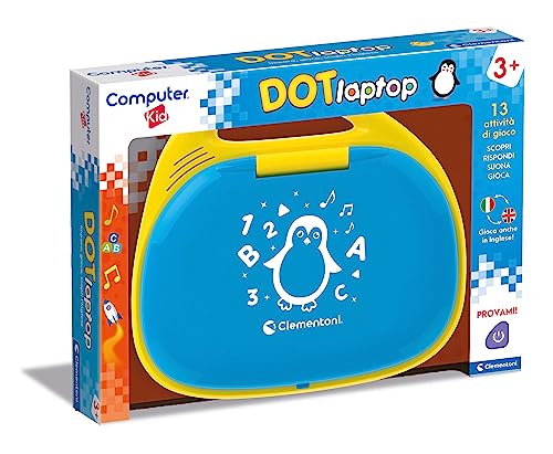 Clementoni Kid DOT 16425 Elektronisches Sprechendes Lernspiel, Computer, Laptop 3 Jahre, Technologie für Kinder, tragbar, Batterien inklusive, italienische Farbe von Clementoni