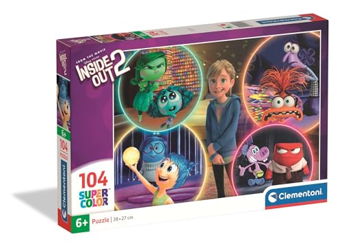 Clementoni Puzzle Inside Out 2 104 Stücke für Kindern 6-8 Jahre, Cartoon, Geschenk für Kinder, Puzzle für Kinder, Made in Italy, 25071 von Clementoni