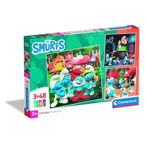 Clementoni - Kinderpuzzle 3 x 48 Teile, Smurfs Puffi, hergestellt in Italien, 25792 von Clementoni