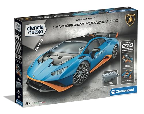 Clementoni - Labor Mechanik, Lamborghini Hurrikan STO, Spiel für Rennwagen, wissenschaftliches Stem Spielzeug auf Spanisch, ab 8 Jahren (55481) von Clementoni