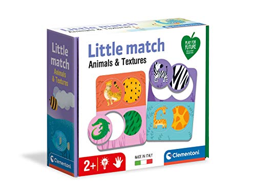 Clementoni - Little Match-Tiere und Textur-6 Mini, Puzzle in Incastro, Lernspiel für Kinder 2 Jahre, Made in Italy, Mehrfarbig, 16326 von Clementoni