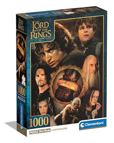 Clementoni Lord of The Rings Rings-1000 Teile-Erwachsenenpuzzle, Poster inklusive, Puzzle berühmte Filme, Spaß für Erwachsene, Made in Italy, 39907, Mehrfarbig Clementoni Lord of The Rings Rings-1000 Teile-Erwachsenenpuzzle, Poster inklusive, Puzzle berühmte Filme, Spaß für Erwachsene, Made in Italy, 39907, Mehrfarbig von Clementoni