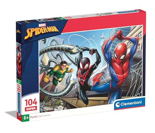 Clementoni Supercolor Spiderman Kinder Puzzle 104 Teile - Spiderman Puzzle 37,9 x 26,9 cm für Kinder ab 6 Jahre - Geschicklichkeitsspiel von Clementoni 25778 Clementoni Supercolor Spiderman Kinder Puzzle 104 Teile - Spiderman Puzzle 37,9 x 26,9 cm für Kinder ab 6 Jahre - Geschicklichkeitsspiel von Clementoni 25778 von Clementoni