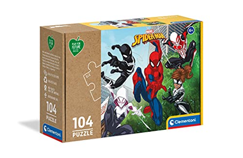Clementoni 27151 Play for Future Marvel Superhero – Puzzle 104 Teile ab 6 Jahren, Kinderpuzzle aus recyceltem & recycelbarem Material, Denkspiel für Kinder von Clementoni