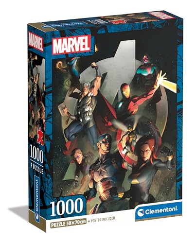 Clementoni 39809 Collection – Marvel The Avengers – 1000 Teile – Puzzle, vertikal, Spaß für Erwachsene, hergestellt in Italien, Mehrfarbig von Clementoni