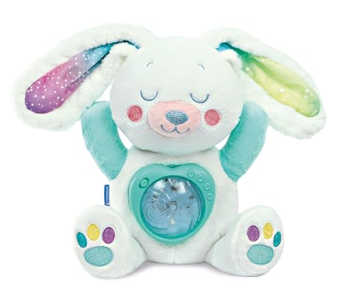 Clementoni | Mein Eiskaninchen – Plüschtier mit Musik mit Nordlichterprojektor für Babys ab der Geburt | beruhigende Geräusche, Melodien, weiße Geräusche | maschinenwaschbar | Geschenkidee von Clementoni