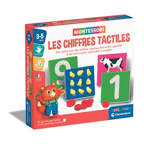 Dieses auf taktile Wahrnehmung basierende Spiel bietet einen praktischen und sensorischen Ansatz, um Kindern zu helfen, Zahlen nach der Montessori-Methode zu erkennen und zu verstehen. von Clementoni