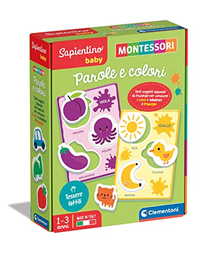 Clementoni Montessori - Wörter und Farben, Lernspiel, Montessorianische Methode, Kinder von 1-3 Jahren, Lernen Sie Primär- und Sekundärfarben mit interaktiven Aktivitäten, Made in Italy, italienische Clementoni Montessori - Wörter und Farben, Lernspiel, Montessorianische Methode, Kinder von 1-3 Jahren, Lernen Sie Primär- und Sekundärfarben mit interaktiven Aktivitäten, Made in Italy, italienische von Clementoni