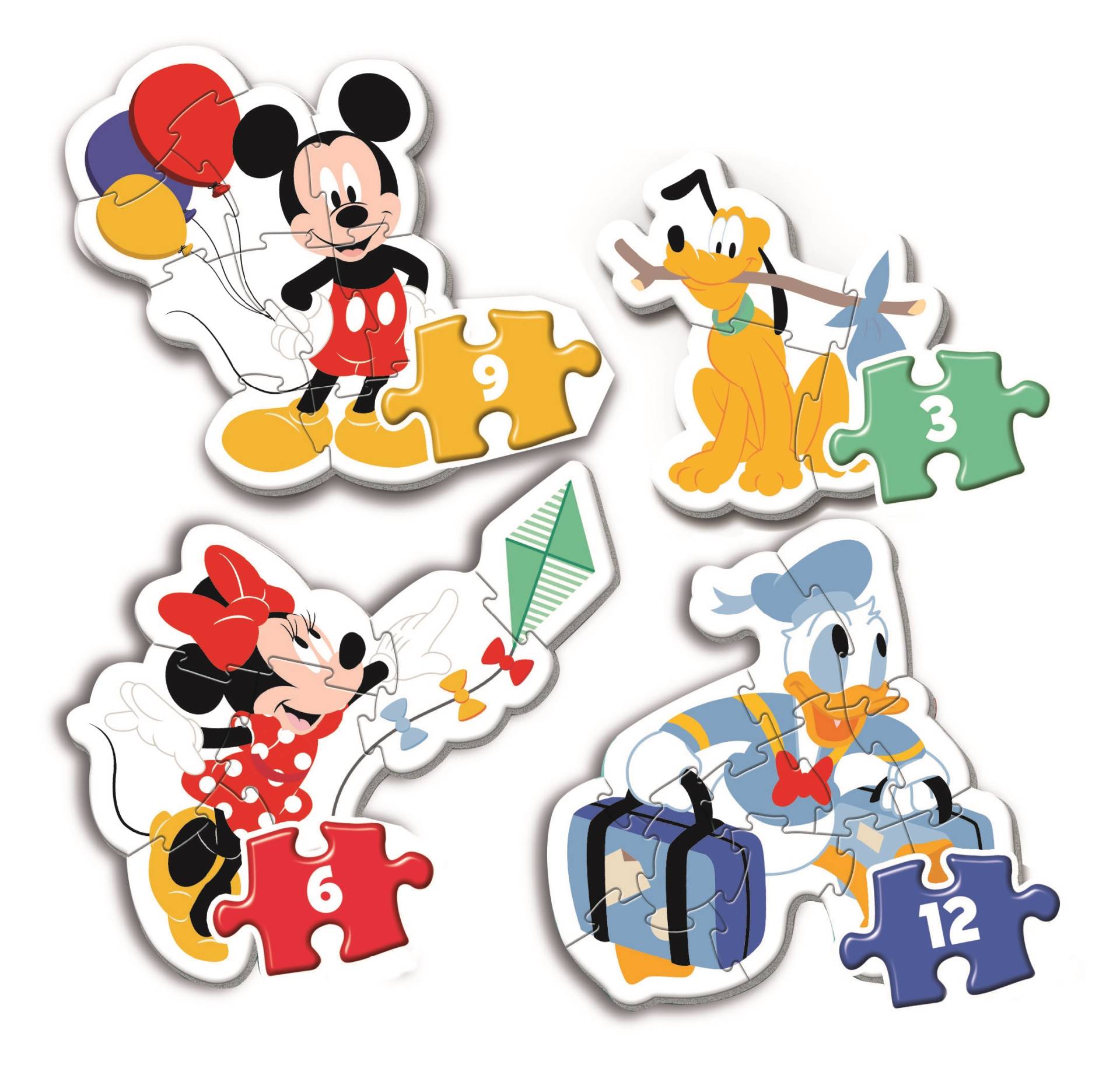 Clementoni My First Puzzle - Disney Baby (4 Puzzles) 3 Teile Puzzle Clementoni-20819 von Clementoni