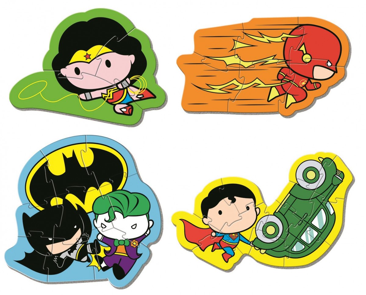 Clementoni My First Puzzle - Justice League (4 Puzzles) 3 Teile Puzzle Clementoni-20830 von Clementoni