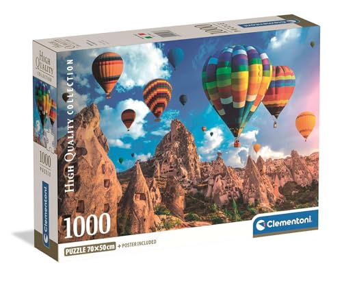 Clementoni - Puzzle 1000 Teile für Erwachsene und Jugendliche, Kollektion, Thema Heißluftballons in Kappadokien, mit Poster, Kompaktbox, Geschenkidee für Damen und Herren, Made in Italy, 70 x 50 cm, Clementoni - Puzzle 1000 Teile für Erwachsene und Jugendliche, Kollektion, Thema Heißluftballons in Kappadokien, mit Poster, Kompaktbox, Geschenkidee für Damen und Herren, Made in Italy, 70 x 50 cm, von Clementoni