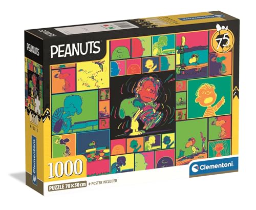 Clementoni - Puzzle 1000 Teile für Erwachsene und Jugendliche, Special Series, Thema Comic Peanuts und Snoopy, Compact Box mit Poster, Geschenkidee für Damen und Herren, Made in Italy, 70 x 50 cm, Clementoni - Puzzle 1000 Teile für Erwachsene und Jugendliche, Special Series, Thema Comic Peanuts und Snoopy, Compact Box mit Poster, Geschenkidee für Damen und Herren, Made in Italy, 70 x 50 cm, von Clementoni