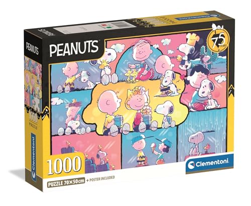 Clementoni - Puzzle 1000 Teile für Erwachsene und Jugendliche, Special Series, Thema Comic Peanuts und Snoopy, Compact Box mit Poster, Geschenkidee für Damen und Herren, Made in Italy, 70 x 50 cm Clementoni - Puzzle 1000 Teile für Erwachsene und Jugendliche, Special Series, Thema Comic Peanuts und Snoopy, Compact Box mit Poster, Geschenkidee für Damen und Herren, Made in Italy, 70 x 50 cm von Clementoni