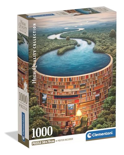 Clementoni - Puzzle 1000 Teile für Erwachsene und Jungen, Kollektion, Thema Biblodame, Illustration der Damm-Bibliothek, Compact Box mit Poster, Geschenkidee Made in Italy, 70 x 50 cm, 39949 Clementoni - Puzzle 1000 Teile für Erwachsene und Jungen, Kollektion, Thema Biblodame, Illustration der Damm-Bibliothek, Compact Box mit Poster, Geschenkidee Made in Italy, 70 x 50 cm, 39949 von Clementoni