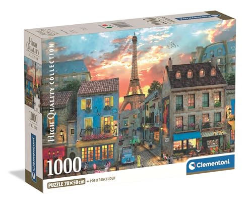 Clementoni - Puzzle 1000 Teile für Erwachsene und Jungen, Kollektion, Thema Straßen von Paris, mit Poster, Kompaktbox, Geschenkidee für Damen und Herren, Made in Italy, 70 x 50 cm, 39983 Clementoni - Puzzle 1000 Teile für Erwachsene und Jungen, Kollektion, Thema Straßen von Paris, mit Poster, Kompaktbox, Geschenkidee für Damen und Herren, Made in Italy, 70 x 50 cm, 39983 von Clementoni