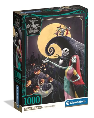 Clementoni - Puzzle 1000 Teile für Erwachsene und Jungen, Special Series, Thema Night Mare Before Christmas, Compact Box mit Poster, Geschenkidee für Damen und Herren, Made in Italy, 50 x 70 cm, 37060 Clementoni - Puzzle 1000 Teile für Erwachsene und Jungen, Special Series, Thema Night Mare Before Christmas, Compact Box mit Poster, Geschenkidee für Damen und Herren, Made in Italy, 50 x 70 cm, 37060 von Clementoni