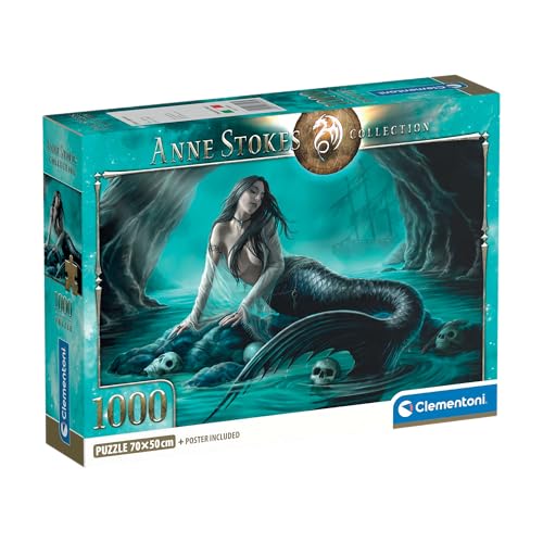 Clementoni - Puzzle 1000 Teile für Erwachsene und Jungen, Special Series, Thema Siren's Lament von Anne Stokes Compact Box mit Poster, Geschenkidee für Damen und Herren, Made in Italy, 70 x 50 cm, Clementoni - Puzzle 1000 Teile für Erwachsene und Jungen, Special Series, Thema Siren's Lament von Anne Stokes Compact Box mit Poster, Geschenkidee für Damen und Herren, Made in Italy, 70 x 50 cm, von Clementoni