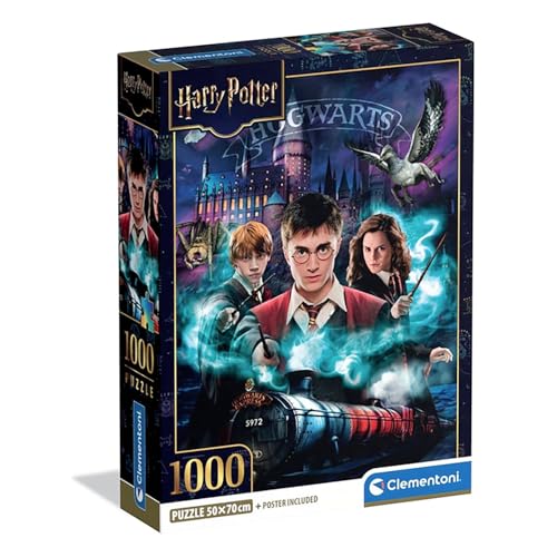 Clementoni Puzzle - Harry Potter 500 Stücke, Compact Box - Puzzle für Erwachsene 14-99 Jahre, Geschenk für Mann und Frau, Made in Italy, 37047 von Clementoni