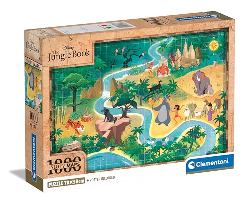 Clementoni Puzzle 1000 Teile: Story Maps - Das Dschungelbuch von Clementoni