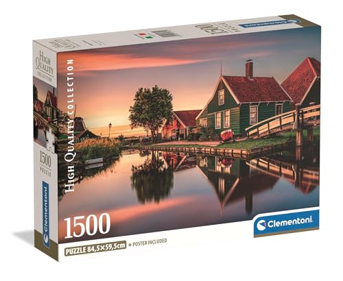 Clementoni Puzzle Collection - Zaanse Schans 1500 Stücke, Compact Box - Puzzle für Erwachsene 14-99 Jahre, Geschenk für Mann und Frau, Made in Italy, 31734 von Clementoni