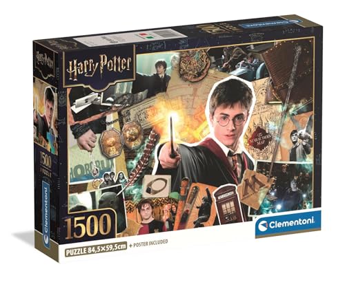 Clementoni - Puzzle 1500 Teile für Erwachsene und Jungen, Special Series, Thema Harry Potter, mit Poster, Compact Box, Geschenkidee für Damen und Herren, Made in Italy, 84,5 x 59,5 cm, 31745 von Clementoni