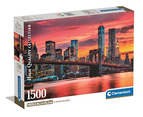 Clementoni East River at Dusk Puzzle 1500 Teile Erwachsene - Puzzle Erwachsene in 59,2 x 84,3 cm - Puzzle Erwachsene anspruchsvoll von Clementoni 31712 von Clementoni