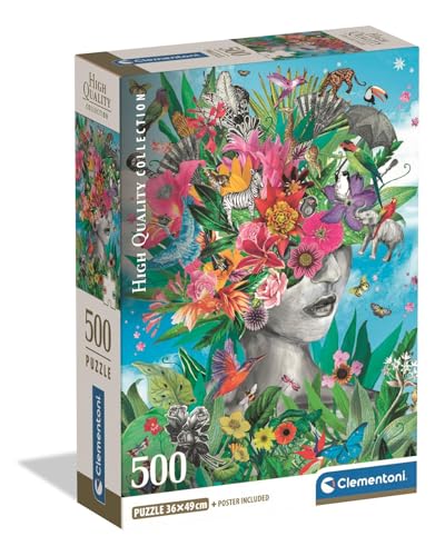 Clementoni - Puzzle 500 Teile für Erwachsene und Jungen, Kollektion, Thema Head in The Jungle, Compact Box mit Poster, Geschenkidee für Damen und Herren, Made in Italy, 49 x 36 cm, 35600 Clementoni - Puzzle 500 Teile für Erwachsene und Jungen, Kollektion, Thema Head in The Jungle, Compact Box mit Poster, Geschenkidee für Damen und Herren, Made in Italy, 49 x 36 cm, 35600 von Clementoni