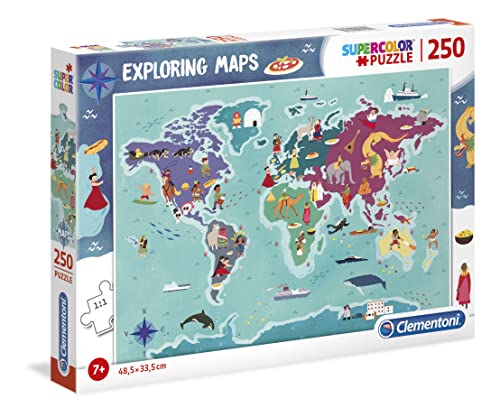 Clementoni 29064 Supercolor Bräuche & Traditionen der Welt – Puzzle 250 Teile ab 7 Jahren, buntes Kinderpuzzle mit besonderer Leuchtkraft & Farbintensität, Geschicklichkeitsspiel für Kinder von Clementoni