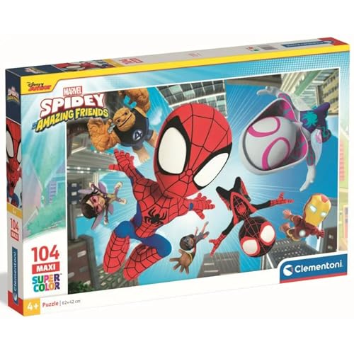 Clementoni Puzzle Maxi Spidey and His Amazing Friends 104 Stücke für Kindern 4-6 Jahre, Cartoon, Geschenk für Kinder, Puzzle für Kinder, Made in Italy, 23777 Clementoni Puzzle Maxi Spidey and His Amazing Friends 104 Stücke für Kindern 4-6 Jahre, Cartoon, Geschenk für Kinder, Puzzle für Kinder, Made in Italy, 23777 von Clementoni