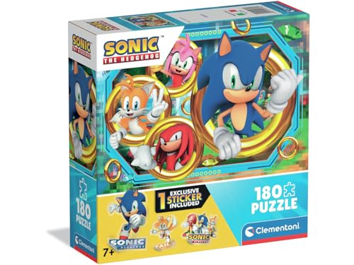Clementoni - Puzzle für Kinder, 180 Teile Supercolor, für Kinder ab 7 Jahren, Abbildung mit Figuren aus dem Sonic-Cartoon, mit Aufklebern, Geschenkidee, Made in Italy, 48,5 x 33,5 cm, 29796 Clementoni - Puzzle für Kinder, 180 Teile Supercolor, für Kinder ab 7 Jahren, Abbildung mit Figuren aus dem Sonic-Cartoon, mit Aufklebern, Geschenkidee, Made in Italy, 48,5 x 33,5 cm, 29796 von Clementoni