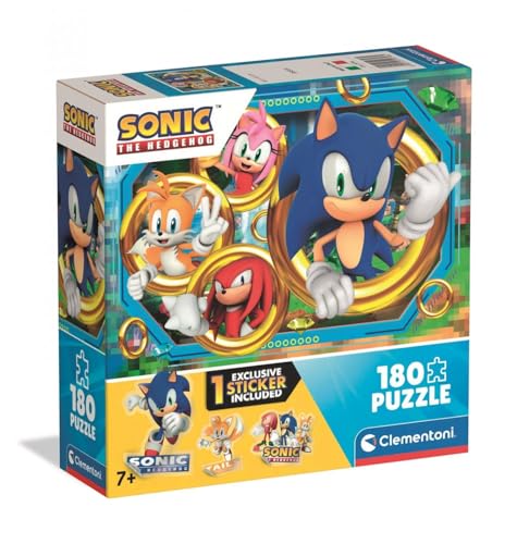 Clementoni - Puzzle für Kinder, 180 Teile Supercolor, für Kinder ab 7 Jahren, Abbildung mit Figuren aus dem Sonic-Cartoon, mit Aufklebern, Geschenkidee, Made in Italy, 48,5 x 33,5 cm, 29796 Clementoni - Puzzle für Kinder, 180 Teile Supercolor, für Kinder ab 7 Jahren, Abbildung mit Figuren aus dem Sonic-Cartoon, mit Aufklebern, Geschenkidee, Made in Italy, 48,5 x 33,5 cm, 29796 von Clementoni