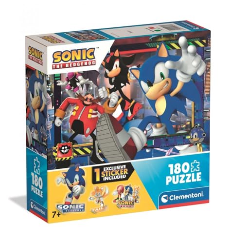 Clementoni - Puzzle für Kinder, 180 Teile Supercolor, für Kinder ab 7 Jahren, Abbildung mit Figuren aus dem Sonic-Cartoon, mit Aufklebern, Geschenkidee, Made in Italy, 48,5 x 33,5 cm, 29797 Clementoni - Puzzle für Kinder, 180 Teile Supercolor, für Kinder ab 7 Jahren, Abbildung mit Figuren aus dem Sonic-Cartoon, mit Aufklebern, Geschenkidee, Made in Italy, 48,5 x 33,5 cm, 29797 von Clementoni