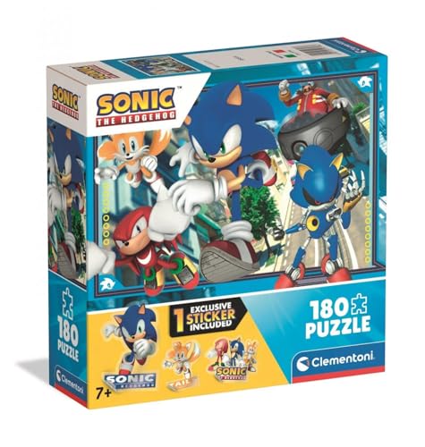 Clementoni - Puzzle für Kinder, 180 Teile Supercolor, für Kinder ab 7 Jahren, Abbildung mit Figuren aus dem Sonic-Cartoon, mit Aufklebern, Geschenkidee, Made in Italy, 48,5 x 33,5 cm, 29798 Clementoni - Puzzle für Kinder, 180 Teile Supercolor, für Kinder ab 7 Jahren, Abbildung mit Figuren aus dem Sonic-Cartoon, mit Aufklebern, Geschenkidee, Made in Italy, 48,5 x 33,5 cm, 29798 von Clementoni