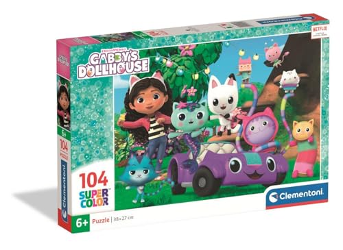 Clementoni Puzzle Gabby's Dollhouse 104 Stücke für Kindern 6-8 Jahre, Cartoon, Geschenk für Kinder, Puzzle für Kinder, Made in Italy, 25034 von Clementoni