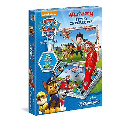 Clementoni Quizzy Paw Patrol für Kinder von 3 – 6 Jahren | Lernspiel mit interaktivem Stift mit Ton und Licht | 200 illustrierte Quiz + 24 Aktivitäten | Vorschul-Lernen | Nickelodeon-Lizenz von Clementoni