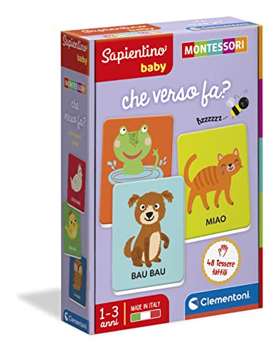 Clementoni - Sapientino Baby Karten zum Lernspiel 1 Jahr, Flashcards Montessori-Made in Italy, Farbe Italienisch, 16433 von Clementoni
