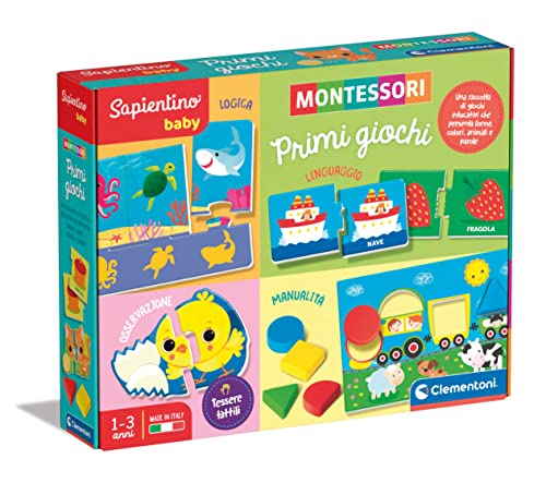 Clementoni - Sapientino Baby Primi Lernspiel 1 Jahr (italienische Version), Spiele Montessori, Made in Italy, Mehrfarbig, 16415 von Clementoni